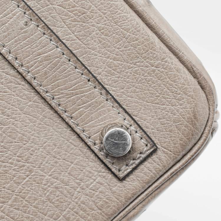Pre Owned Hermes Mousse Ostrich Palladium Finish Birkin 30 Bag