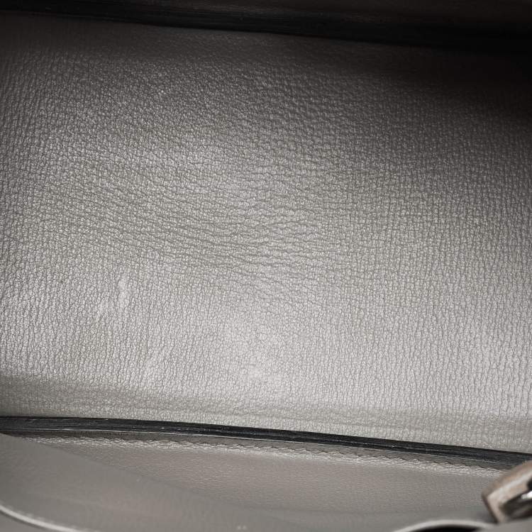Pre Owned Hermes Mousse Ostrich Palladium Finish Birkin 30 Bag