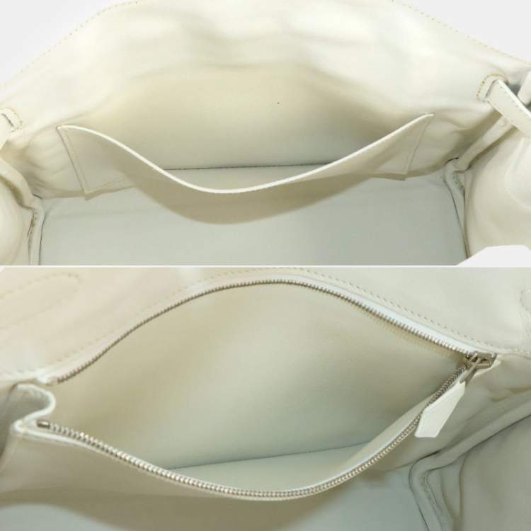 Pre Owned Hermes Ash White Natural Swift Toile K Engraved Silver Hardware Birkin 30 Handbag