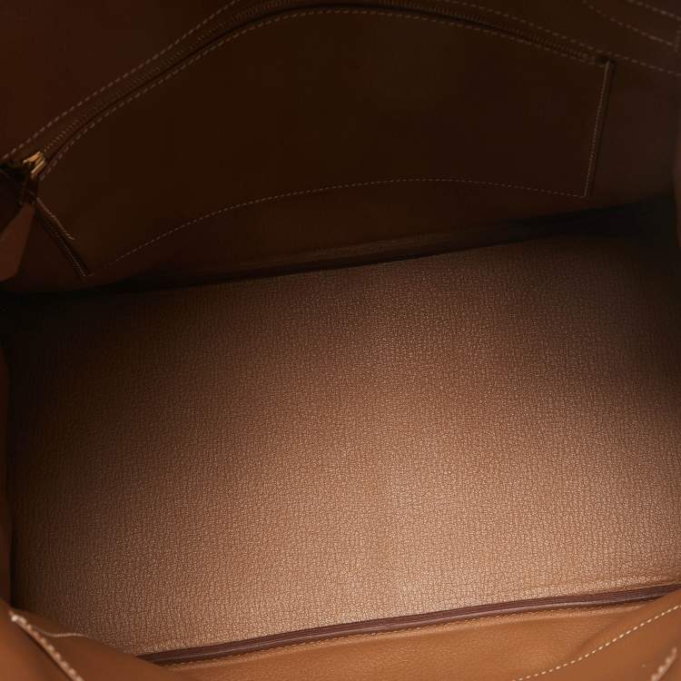 Pre Owned Hermes Gold Togo Leather Gold Finish Birkin 35 Bag