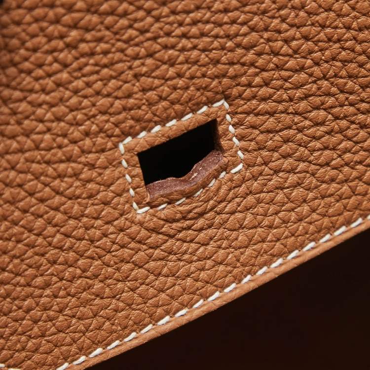 Pre Owned Hermes Gold Togo Leather Gold Finish Birkin 35 Bag