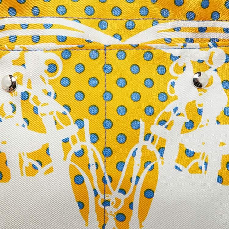 Pre Owned Hermes Yellow Silk and Barenia Leather Fourbi 20 Pouch 