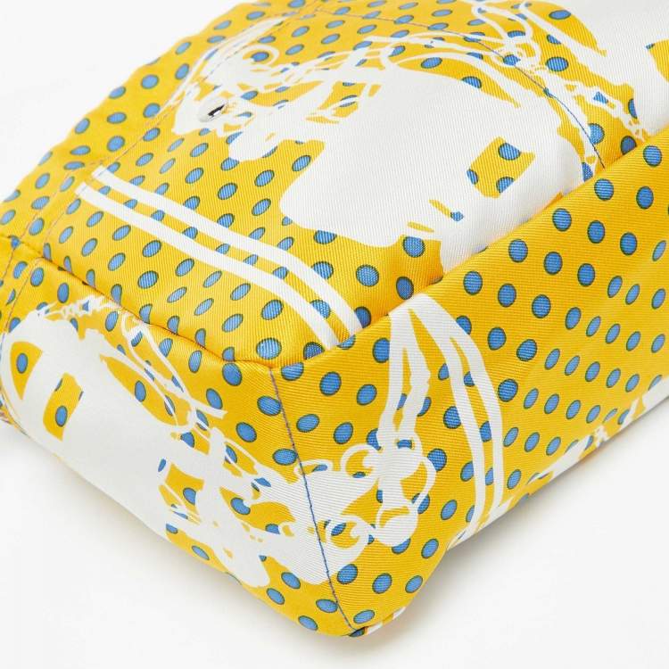 Pre Owned Hermes Yellow Silk and Barenia Leather Fourbi 20 Pouch 