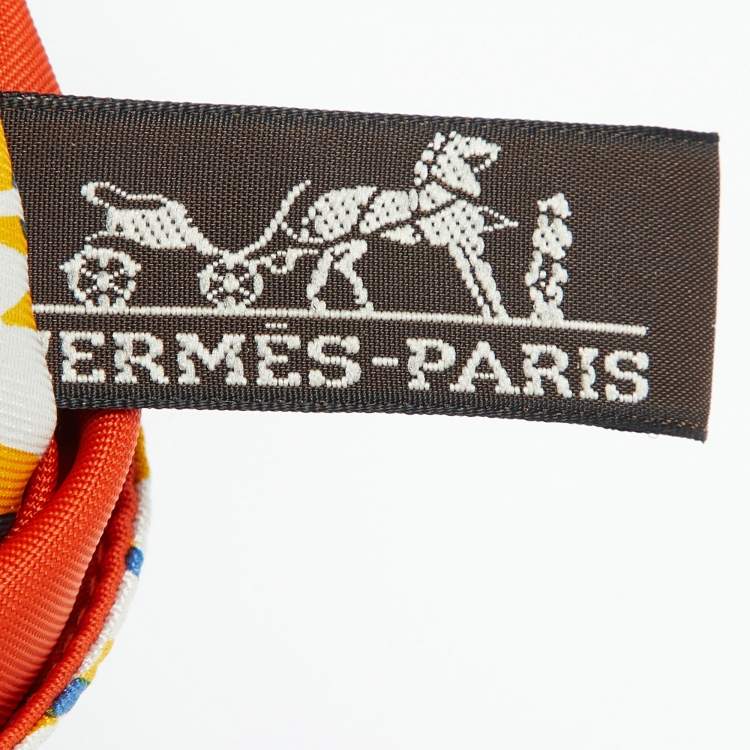 Pre Owned Hermes Yellow Silk and Barenia Leather Fourbi 20 Pouch 