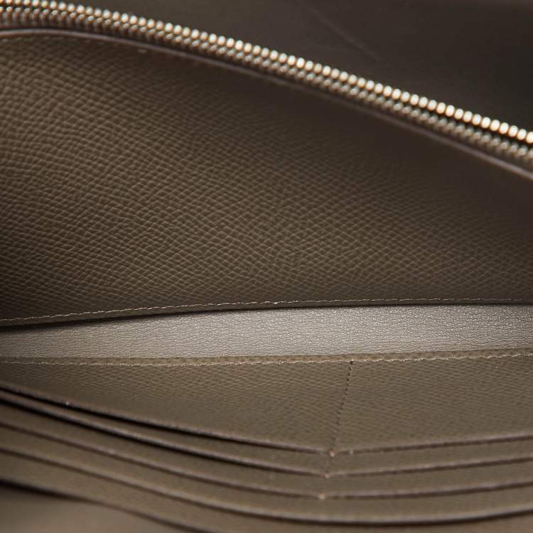 Pre Owned Hermès Gris Etain Epsom Leather Constance Long To Go Wallet