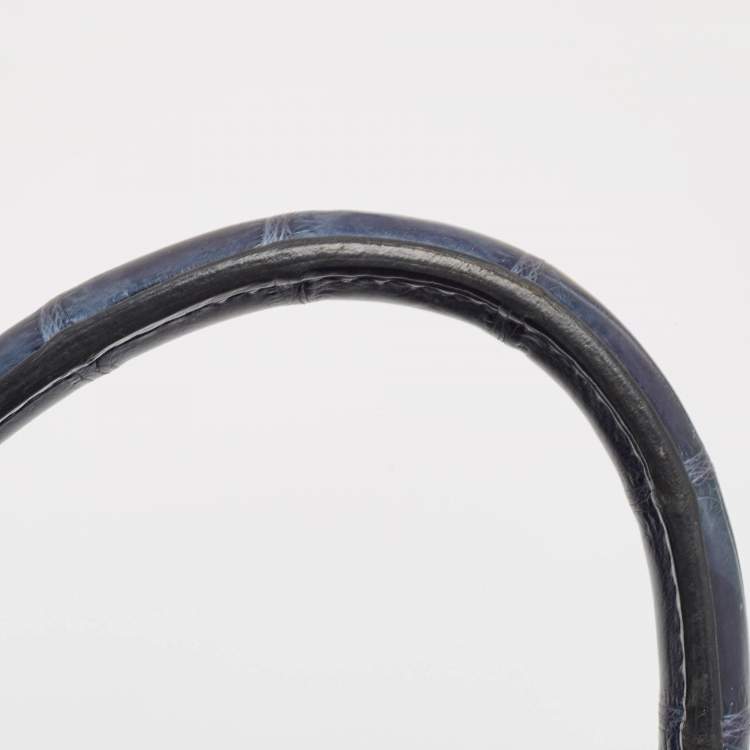 Pre Owned Hermes Blue Indigo Crocodile Niloticus Lindy 30 Bag