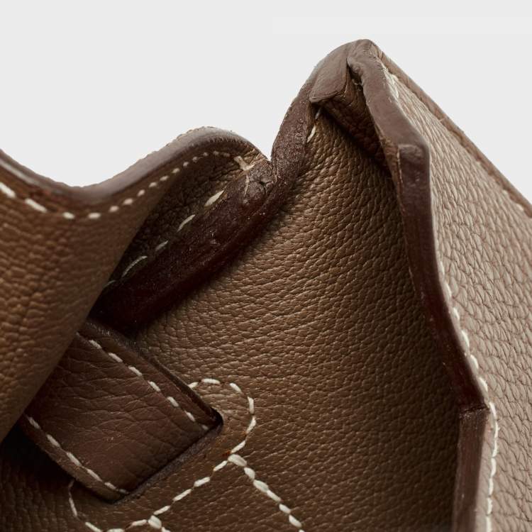 Pre Owned Hermes Etoupe Togo Leather Gold Finish Birkin 35 Bag