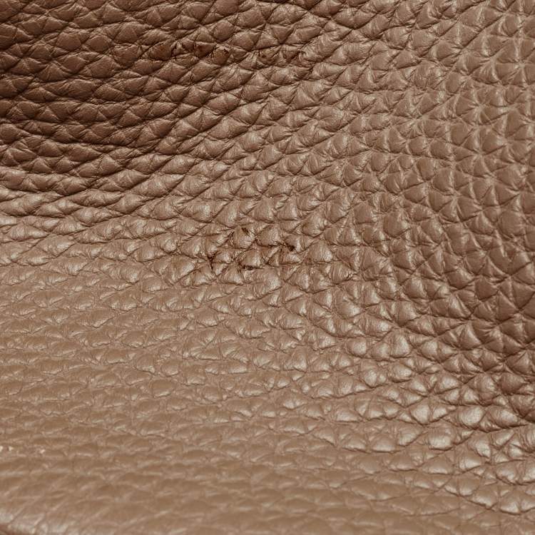 Pre Owned Hermes Etoupe Togo Leather Gold Finish Birkin 35 Bag