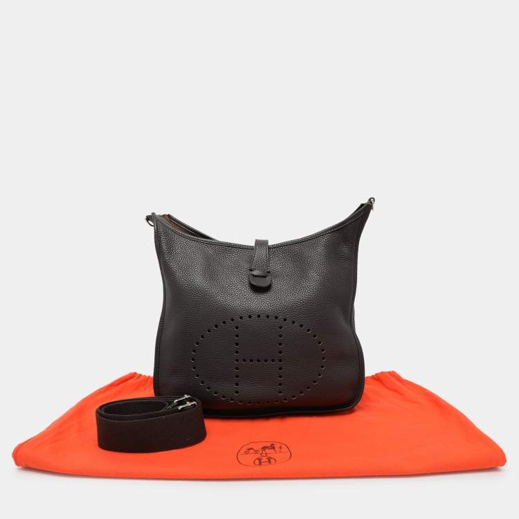 Pre Owned Hermes Brown Leather Evelyne III GM Bag