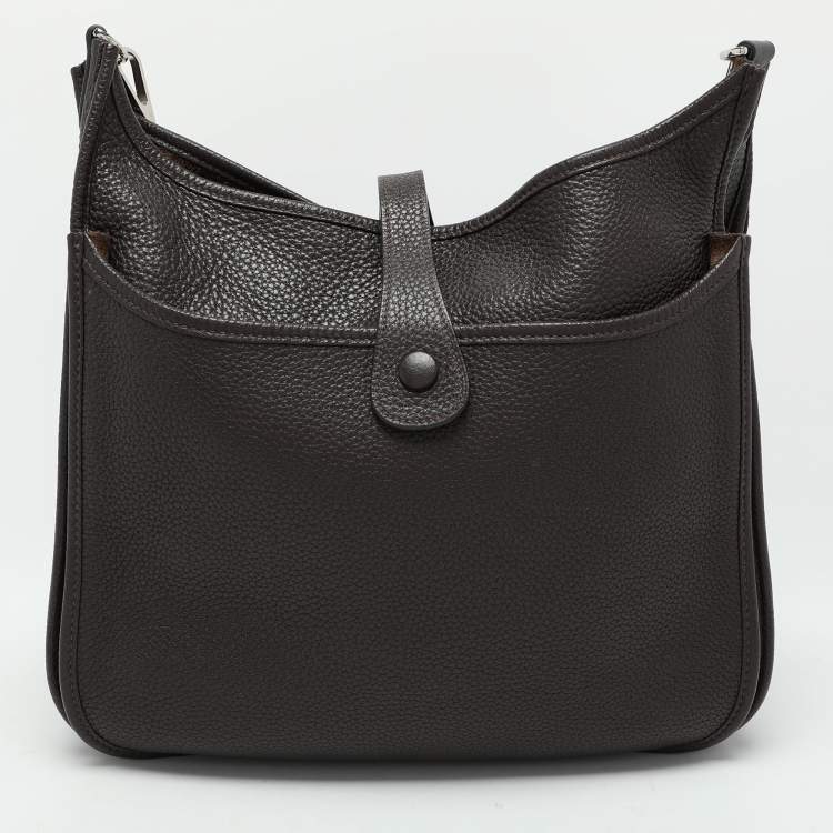 Pre Owned Hermes Brown Leather Evelyne III GM Bag