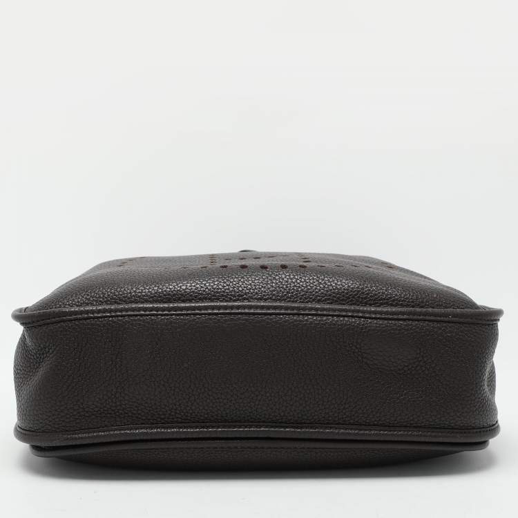 Pre Owned Hermes Brown Leather Evelyne III GM Bag