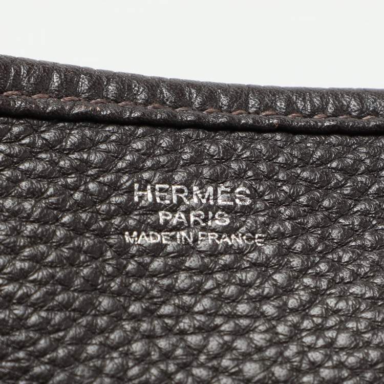 Pre Owned Hermes Brown Leather Evelyne III GM Bag