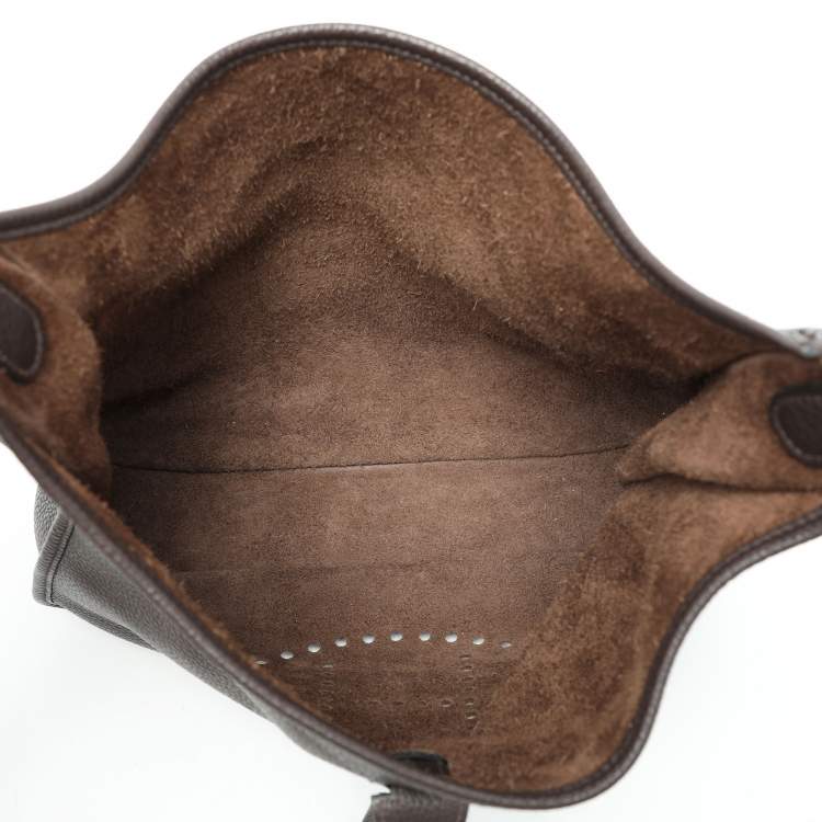 Pre Owned Hermes Brown Leather Evelyne III GM Bag