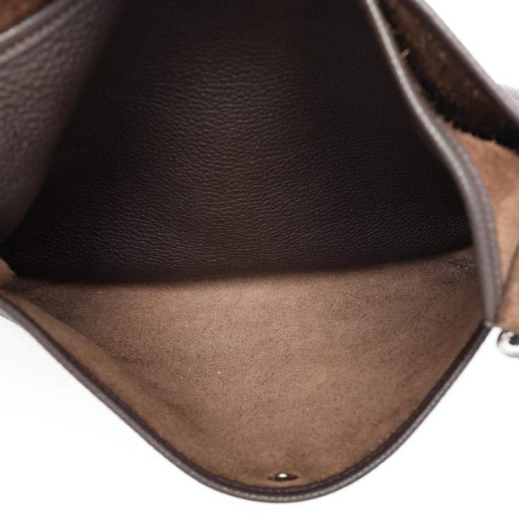 Pre Owned Hermes Brown Leather Evelyne III GM Bag