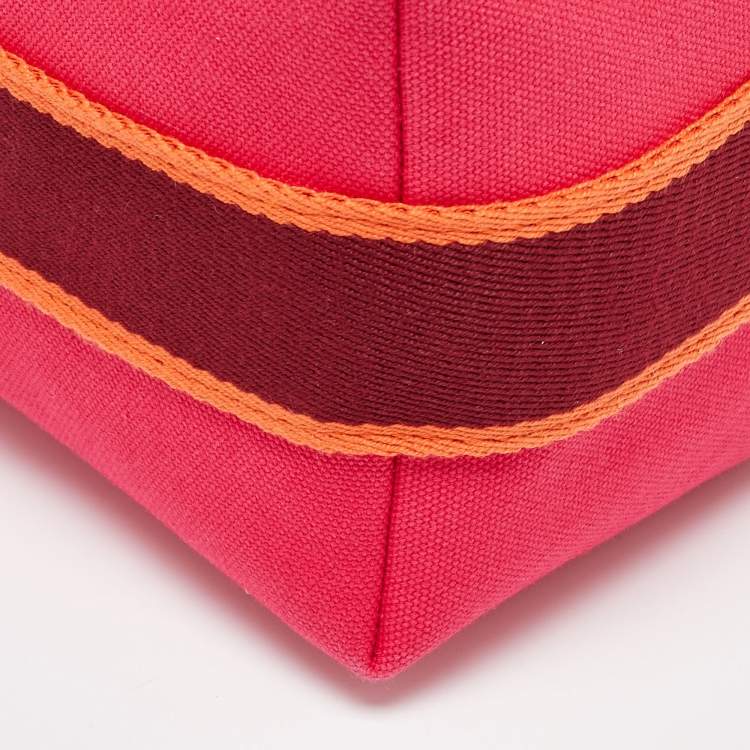 Pre Owned Hermes Hibiscus Toile H Canvas Small Bride-a-Brac Pouch