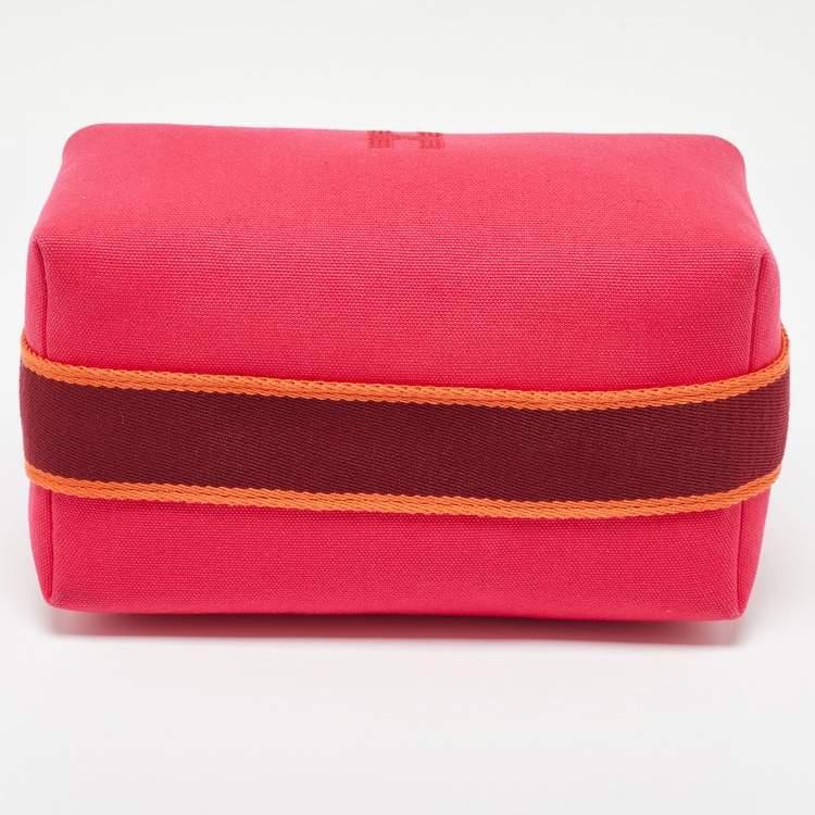 Pre Owned Hermes Hibiscus Toile H Canvas Small Bride-a-Brac Pouch