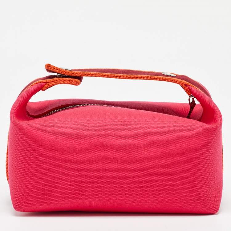 Pre Owned Hermes Hibiscus Toile H Canvas Small Bride-a-Brac Pouch