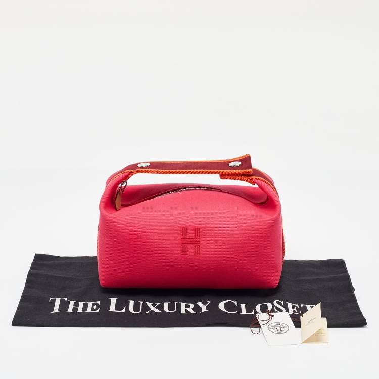 Pre Owned Hermes Hibiscus Toile H Canvas Small Bride-a-Brac Pouch