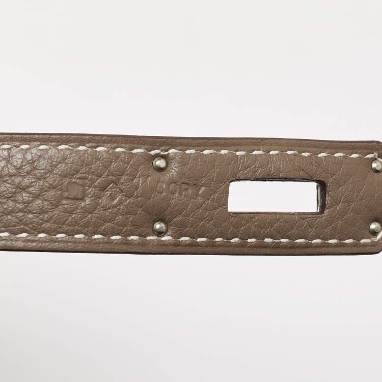 مملوكة مسبقًا Hermes Etoupe Grey Taurillon Clemence Leather Palladium Finish Birkin 30 Bag