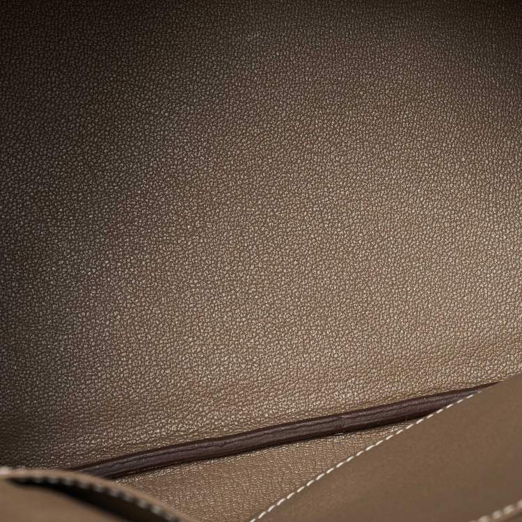مملوكة مسبقًا Hermes Etoupe Grey Taurillon Clemence Leather Palladium Finish Birkin 30 Bag