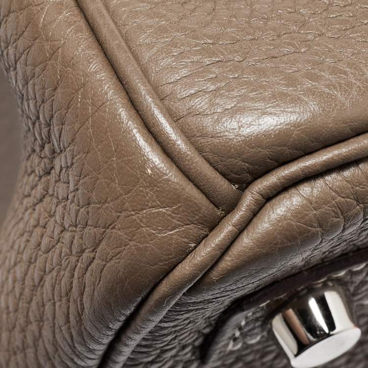 مملوكة مسبقًا Hermes Etoupe Grey Taurillon Clemence Leather Palladium Finish Birkin 30 Bag