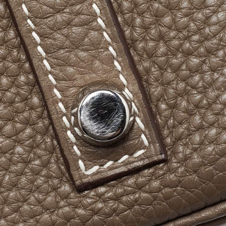 مملوكة مسبقًا Hermes Etoupe Grey Taurillon Clemence Leather Palladium Finish Birkin 30 Bag