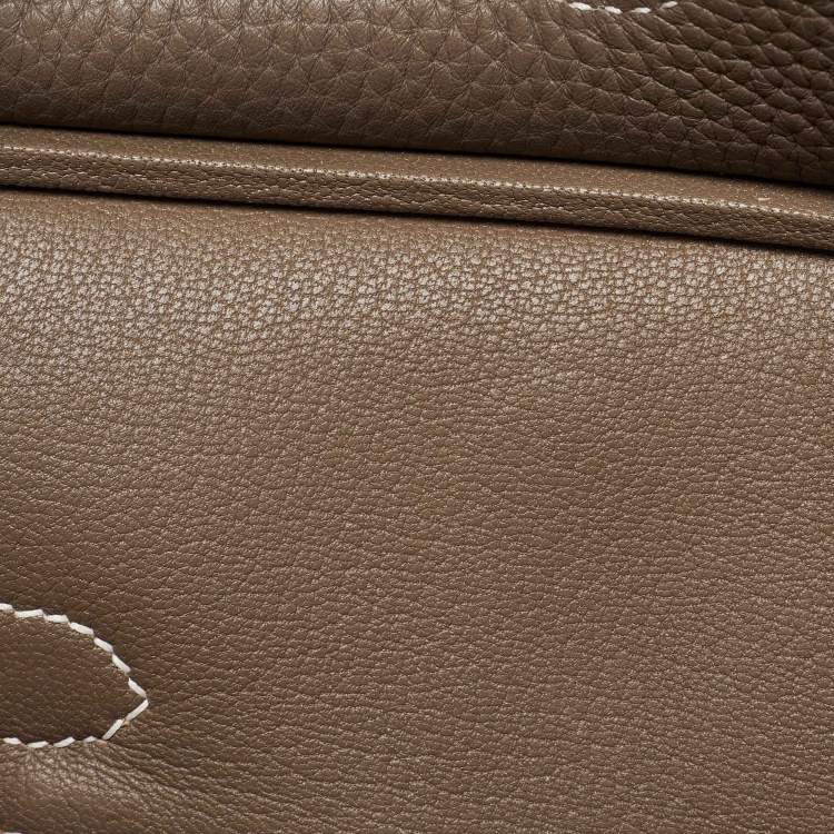 مملوكة مسبقًا Hermes Etoupe Grey Taurillon Clemence Leather Palladium Finish Birkin 30 Bag