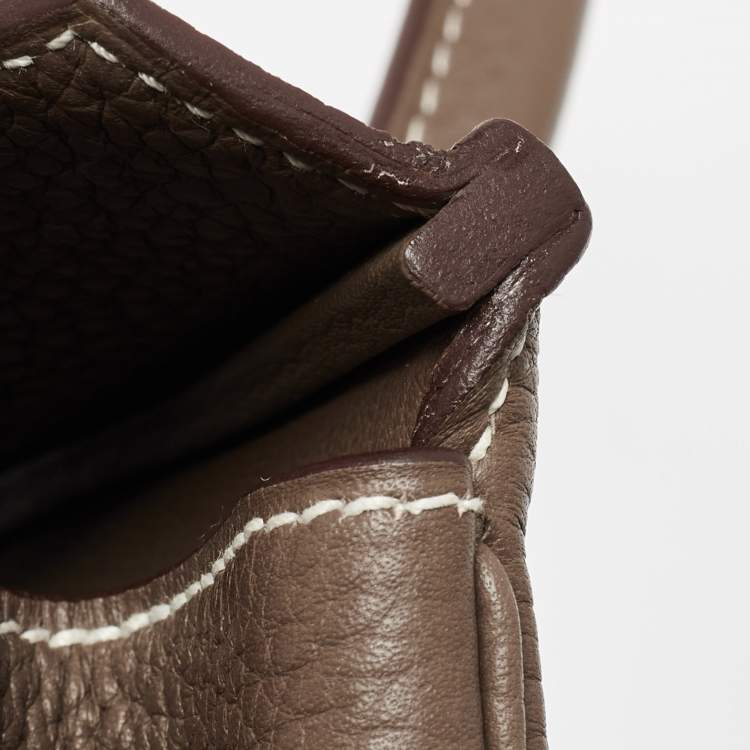 مملوكة مسبقًا Hermes Etoupe Grey Taurillon Clemence Leather Palladium Finish Birkin 30 Bag