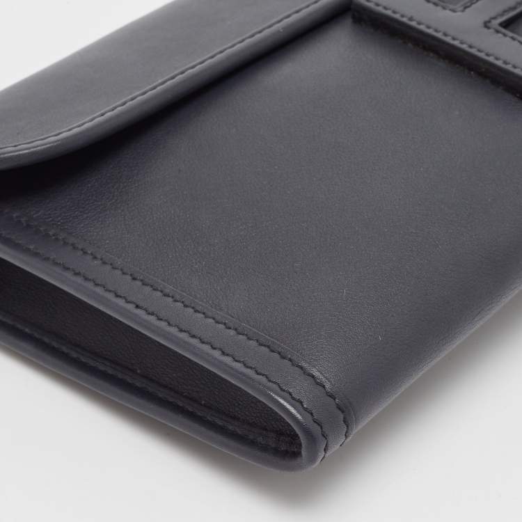 Pre Owned Hermes Bleu Indigo Swift Leather Elan Jige 29 Clutch