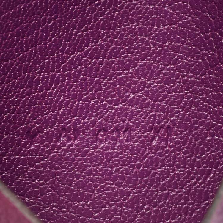 Pre Owned Hermes Anemone Chevre Chamkila Leather Bearn Card Holder