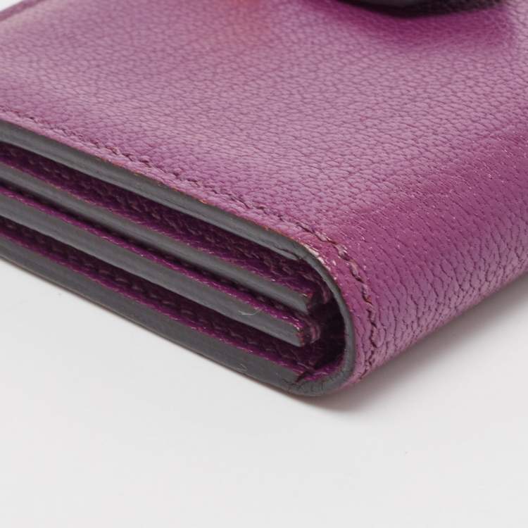 Pre Owned Hermes Anemone Chevre Chamkila Leather Bearn Card Holder