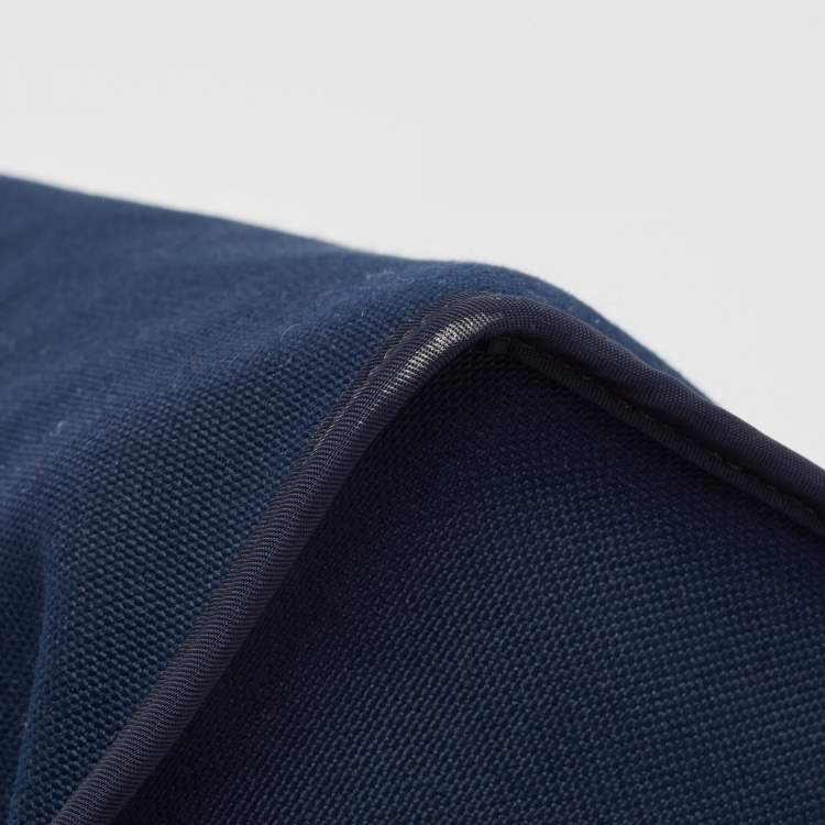 Pre Owned Hermes Bleu Marine/Ebene Toile Canvas and Vache Hunter Leather Herbag Zip 31 Bag