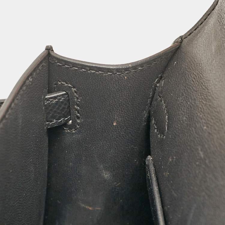 مملوكة مسبقًا Hermes Noir Epsom Leather Gold Finish Mini Kelly II Sellier 20 Bag