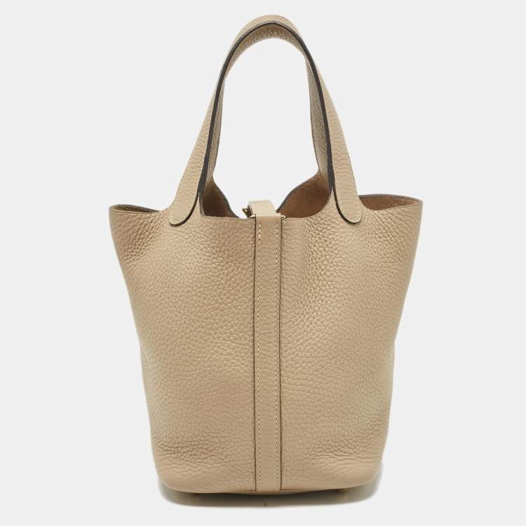 Pre Owned Hermes Trench Taurillon Clemence Leather Picotin Lock 18 Bag