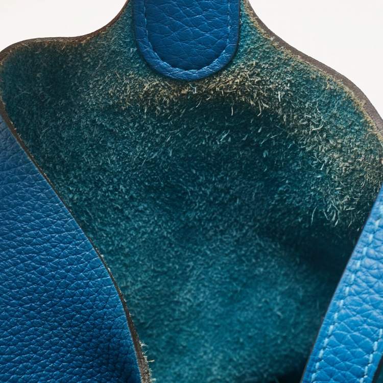 Pre Owned Hermes Bleu Zellige Taurillon Clemence Leather Picotin Lock 18 Bag