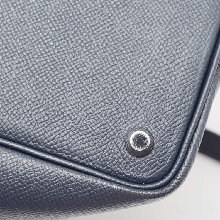 Pre Owned Hermès Bleu Indigo/Terre Battue/Noir Epsom Leather Picotin Lock Tressage 18 Bag