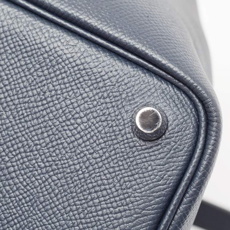 Pre Owned Hermès Bleu Indigo/Terre Battue/Noir Epsom Leather Picotin Lock Tressage 18 Bag