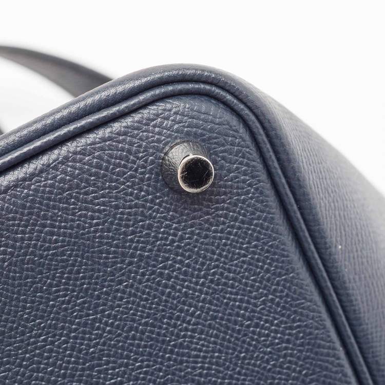 Pre Owned Hermès Bleu Indigo/Terre Battue/Noir Epsom Leather Picotin Lock Tressage 18 Bag