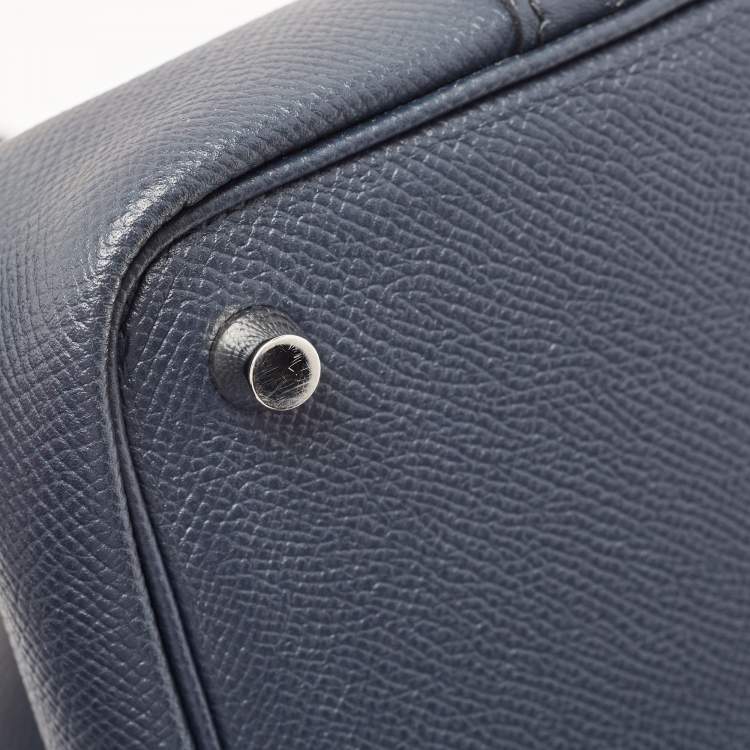Pre Owned Hermès Bleu Indigo/Terre Battue/Noir Epsom Leather Picotin Lock Tressage 18 Bag