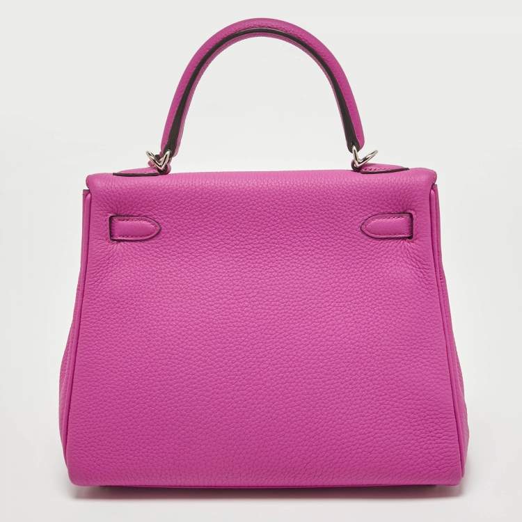 Pre Owned Hermès Magnolia Togo Leather Palladium Finish Kelly Retourne 25 Bag