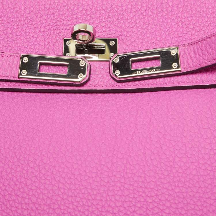 Pre Owned Hermès Magnolia Togo Leather Palladium Finish Kelly Retourne 25 Bag