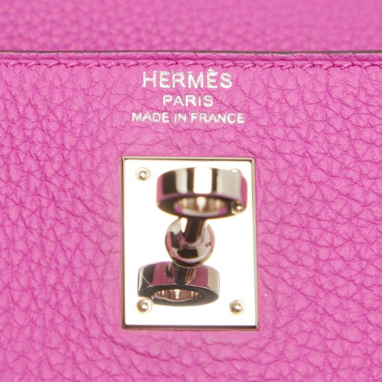 Pre Owned Hermès Magnolia Togo Leather Palladium Finish Kelly Retourne 25 Bag