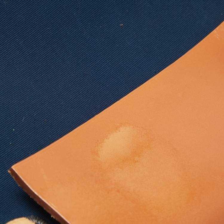 Pre Owned Hermes Bleu De Malte/Natural Toile and Vache Hunter Herbag Zip 39 Bag