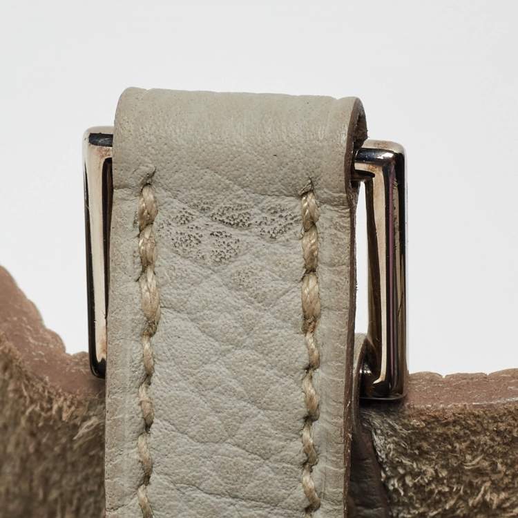 Pre Owned Hermes Pearl Grey Taurillon Clemence Leather Picotin Lock 22 Bag