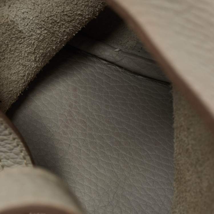 Pre Owned Hermes Pearl Grey Taurillon Clemence Leather Picotin Lock 22 Bag