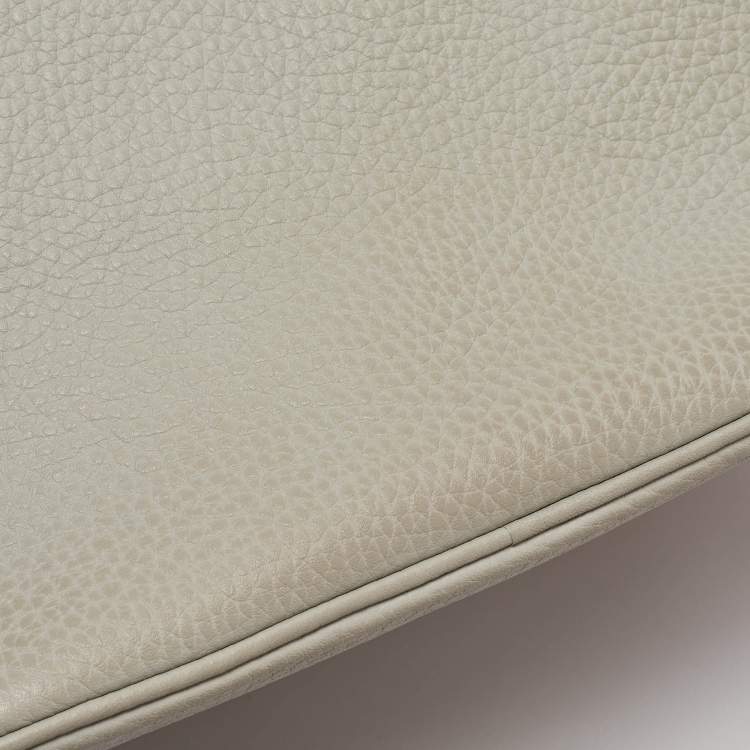 Pre Owned Hermes Pearl Grey Taurillon Clemence Leather Picotin Lock 22 Bag