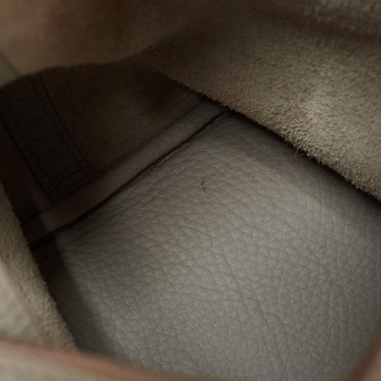 Pre Owned Hermes Pearl Grey Taurillon Clemence Leather Picotin Lock 22 Bag