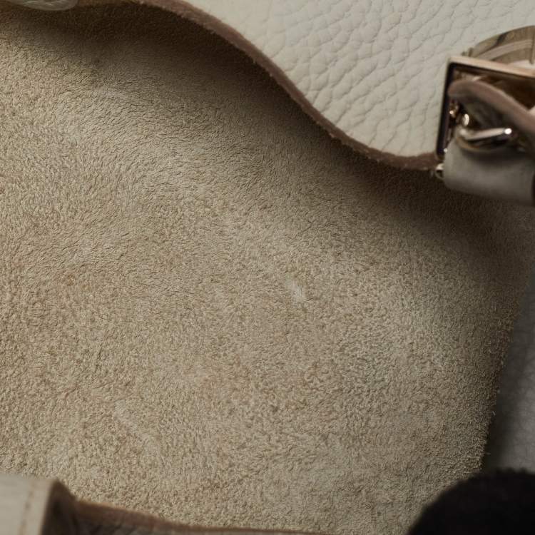 Pre Owned Hermes Pearl Grey Taurillon Clemence Leather Picotin Lock 22 Bag