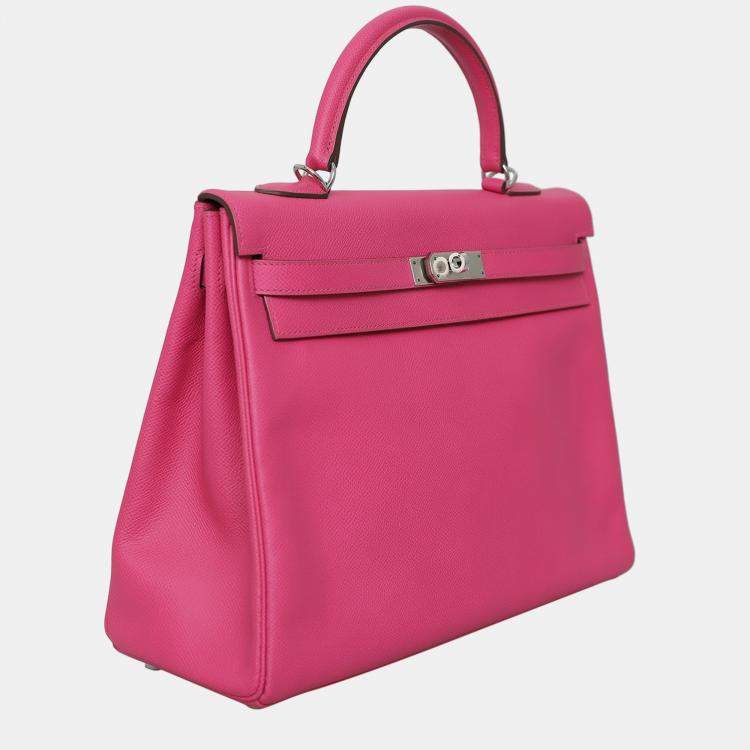Pre Owned Hermes Rose Tyrien Kelly 35 Bag