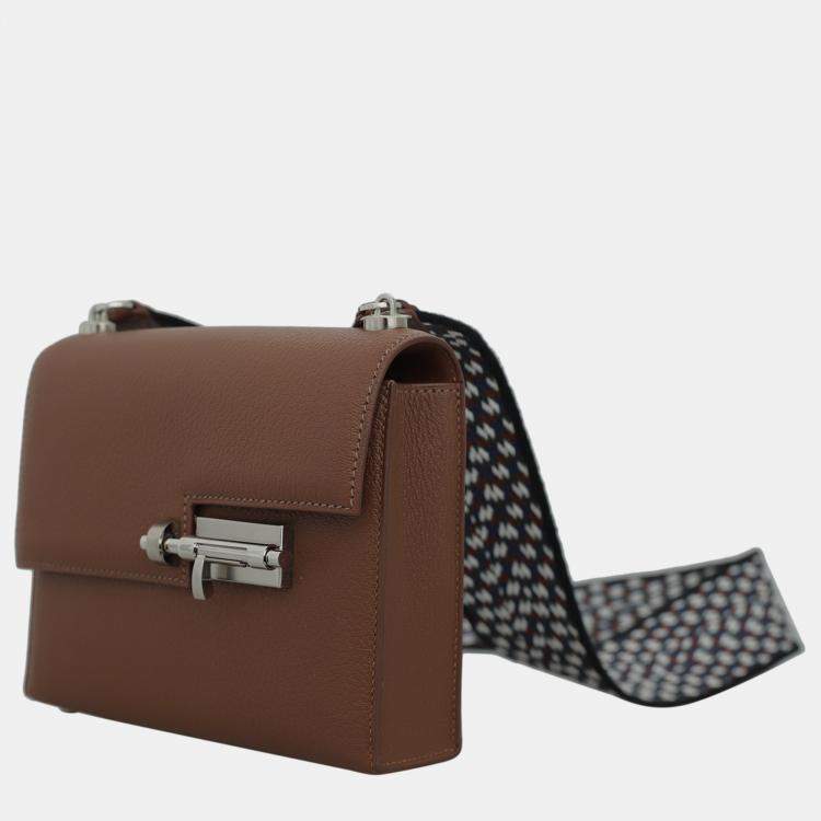Pre Owned Hermes Brown Leather Verrou Mini Bag